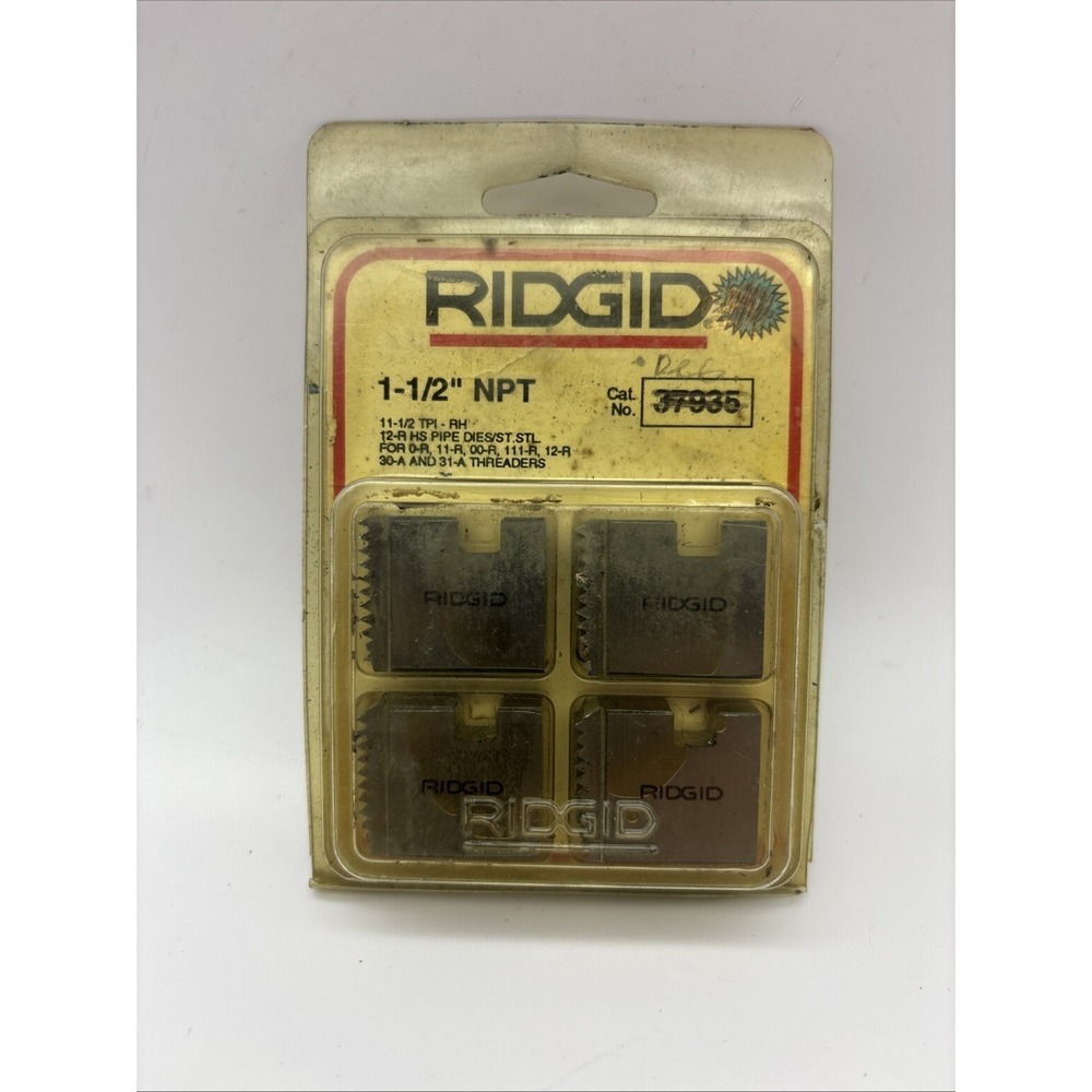 RIDGID 37935 1-1/2" NPT, 11-1/2 TPI - RH, 12-R HS Pipe Dies